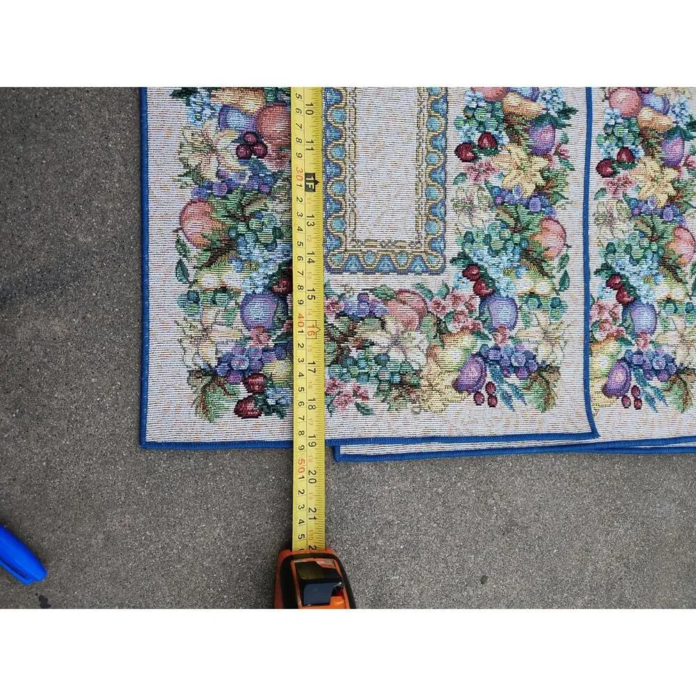 Vintage Floral and Fruits Rectangular Tapestry Placemats Set of 6